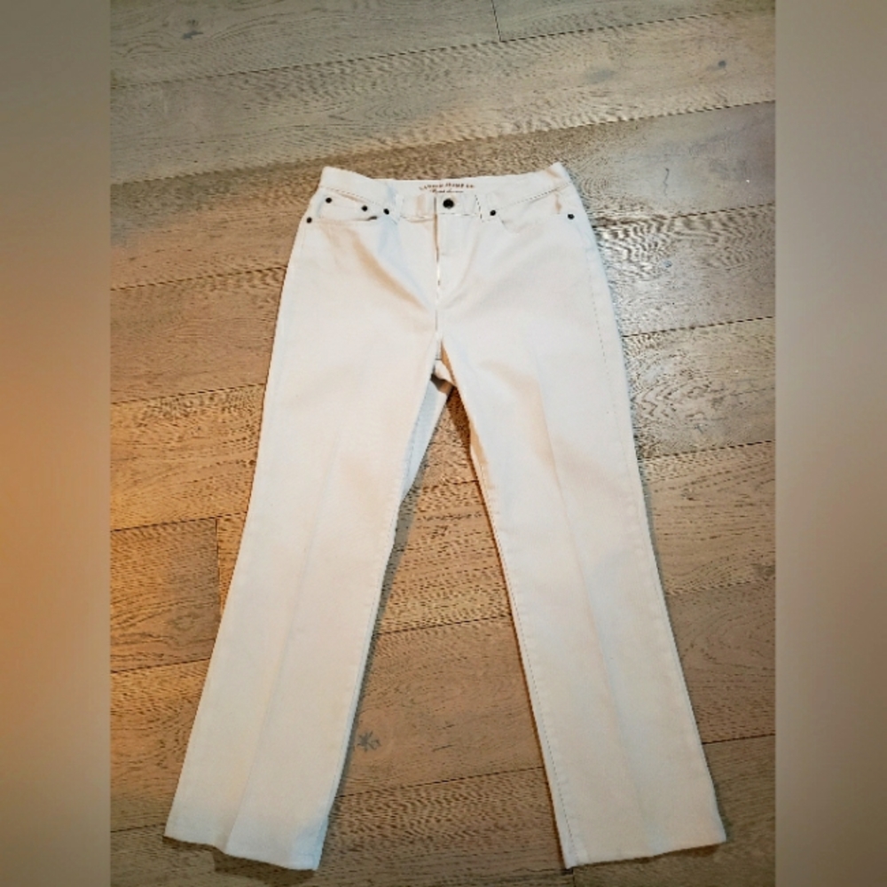 Lauren Jeans Co. Dirty White Jeans Western Back Pocket Design Sz 10 Straight